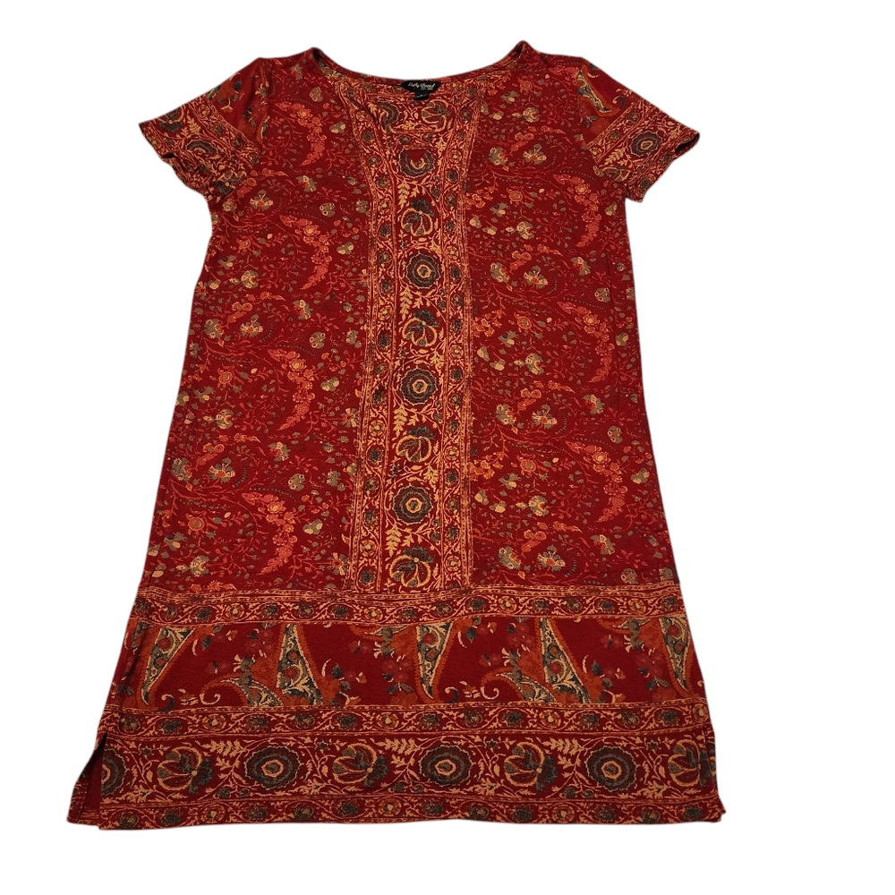 Lucky Brand Boho Short Sleeve Mini Shift Dress Size S - Picture 5 of 10